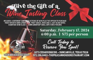 The Pelican House Wine Tasting Class Feb 2024